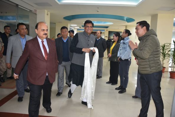 Hon'ble Minister of Commerce and Industry, Consumer Affairs, Food and Public distribution and Textiles, Government of India, Shri Piyush Goyal, chaired a review meeting with Government Officials here at the Conference hall of Tashiling Secretariat in Gangtok today.
