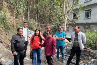 Minister also visited the under-construction public footpath at Jholungey under Mazitar Ward and took stock of the work being carried out.