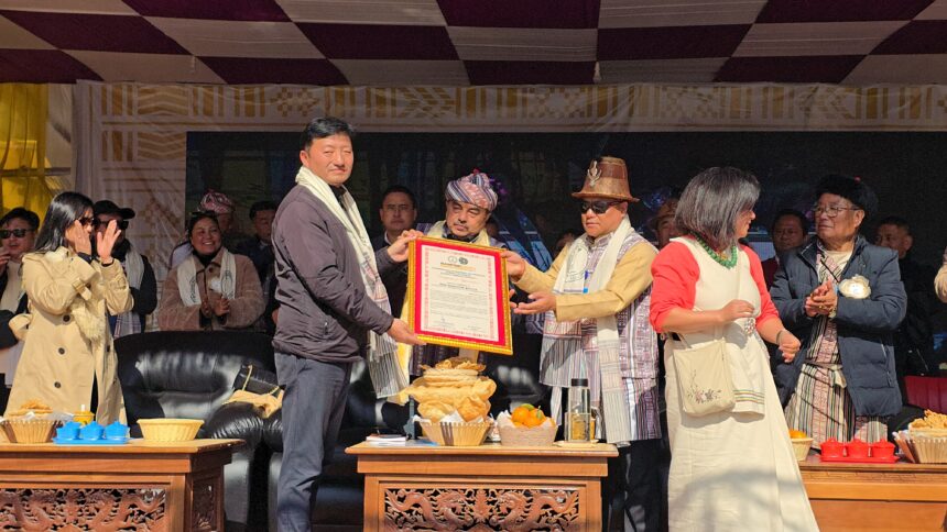 Wangchuk and Dichen felicitated at Namprikdang Namsoong festival