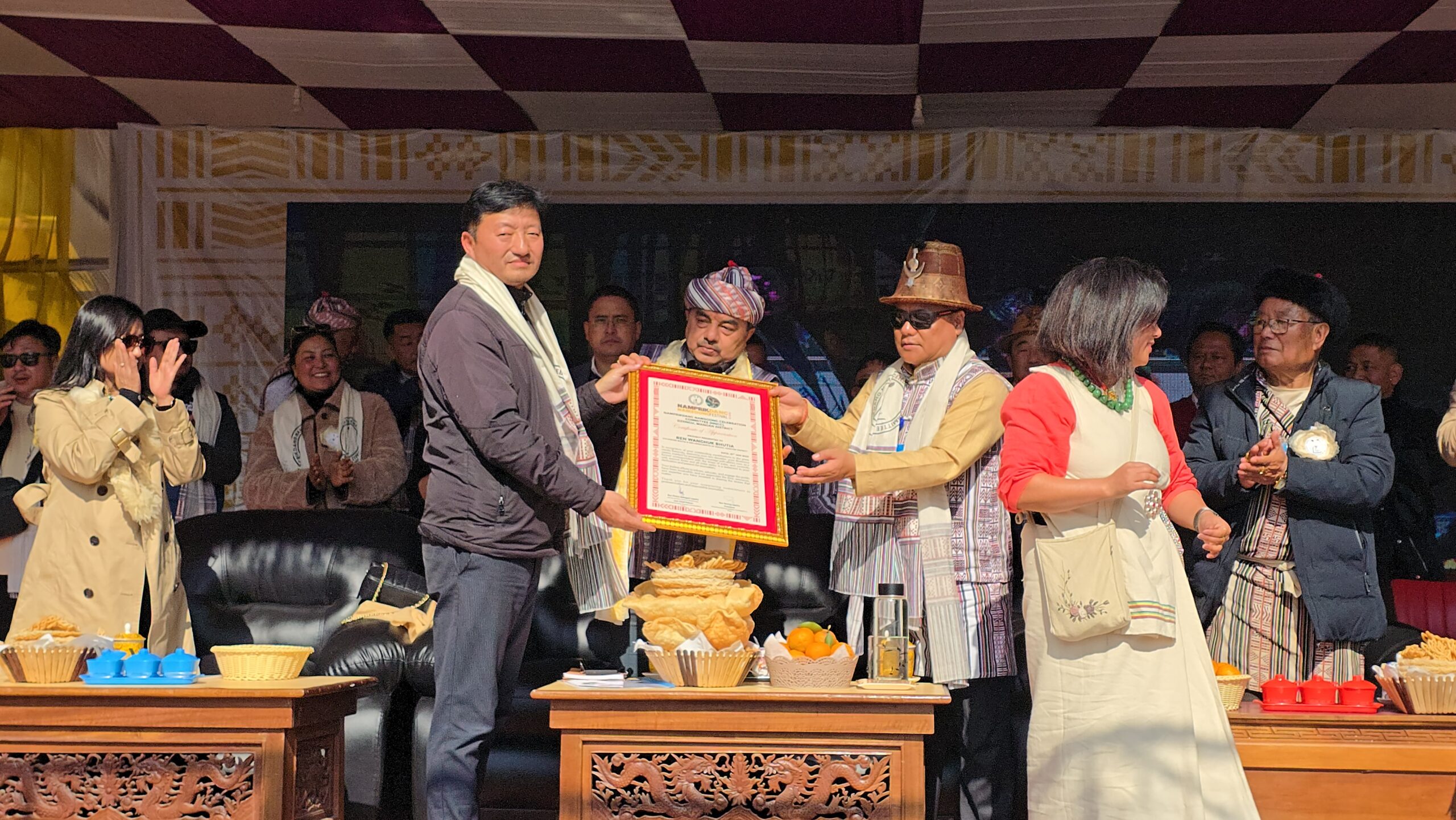 Wangchuk and Dichen felicitated at Namprikdang Namsoong festival